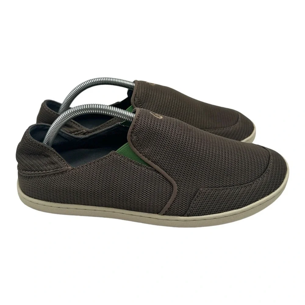 Olukai Nohea Mesh Sneakers Men's Size 10 Green Mustang Lime Peel Slip On Shoes